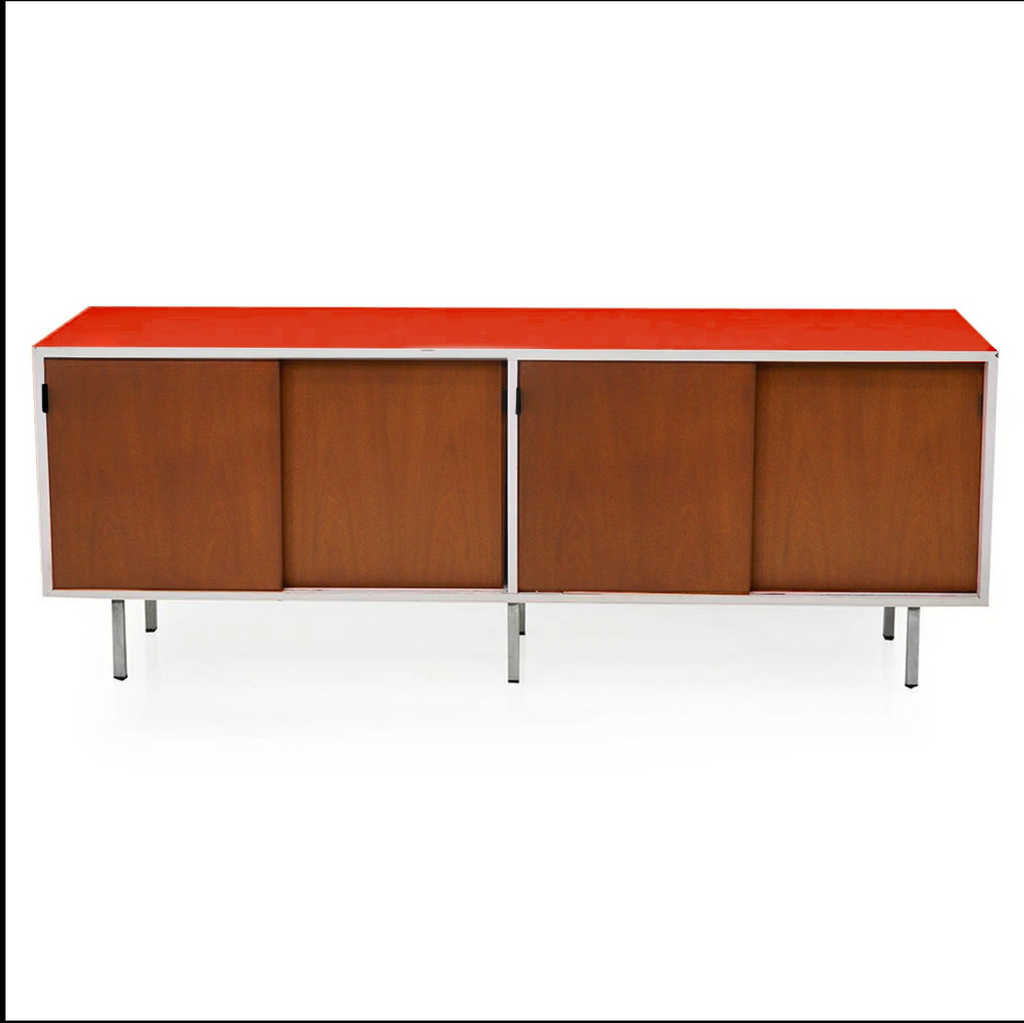 Red and Wood Knoll Credenza