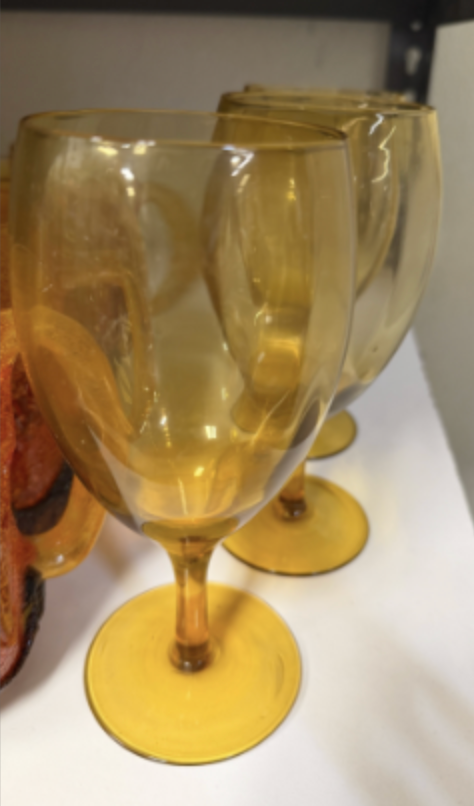 Amber Stemmed Wine Glass