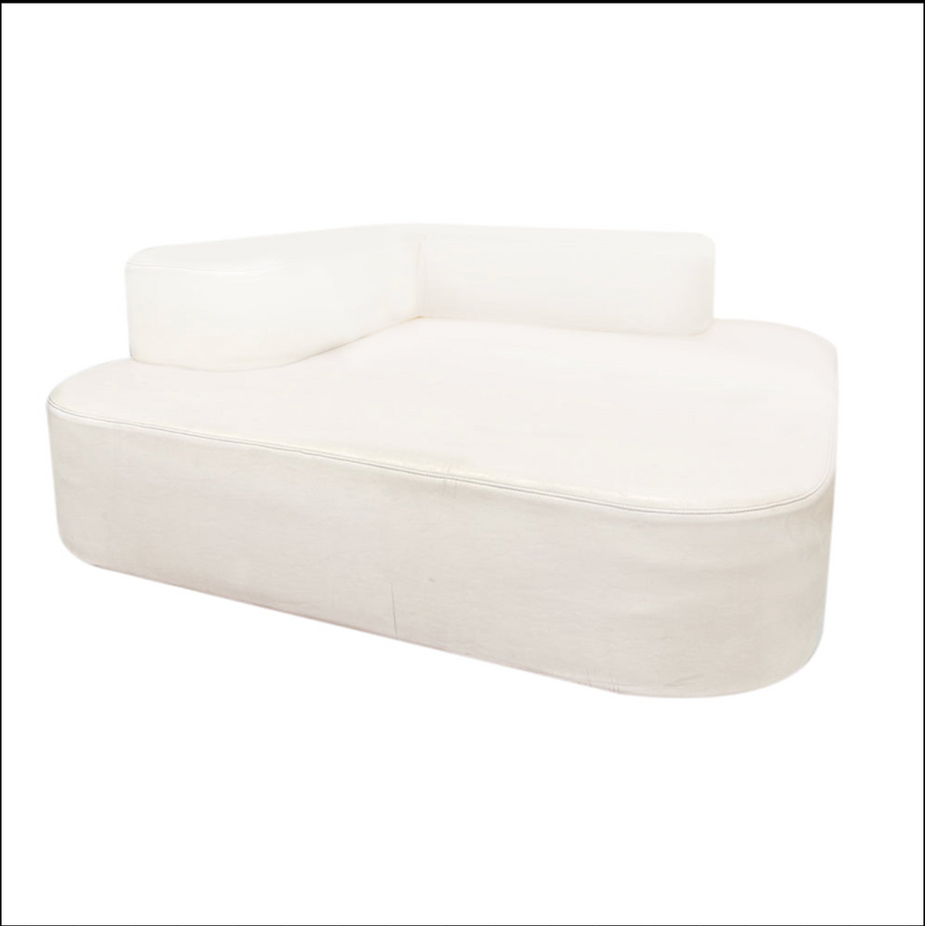 White Leather Sectional Couch Corner