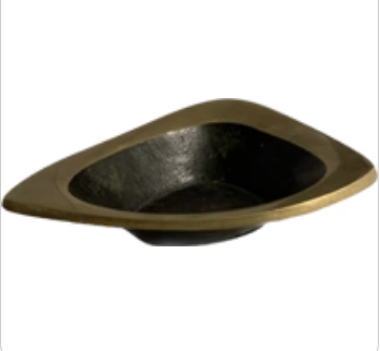 Gold Brass Triangle Ashtray Dish