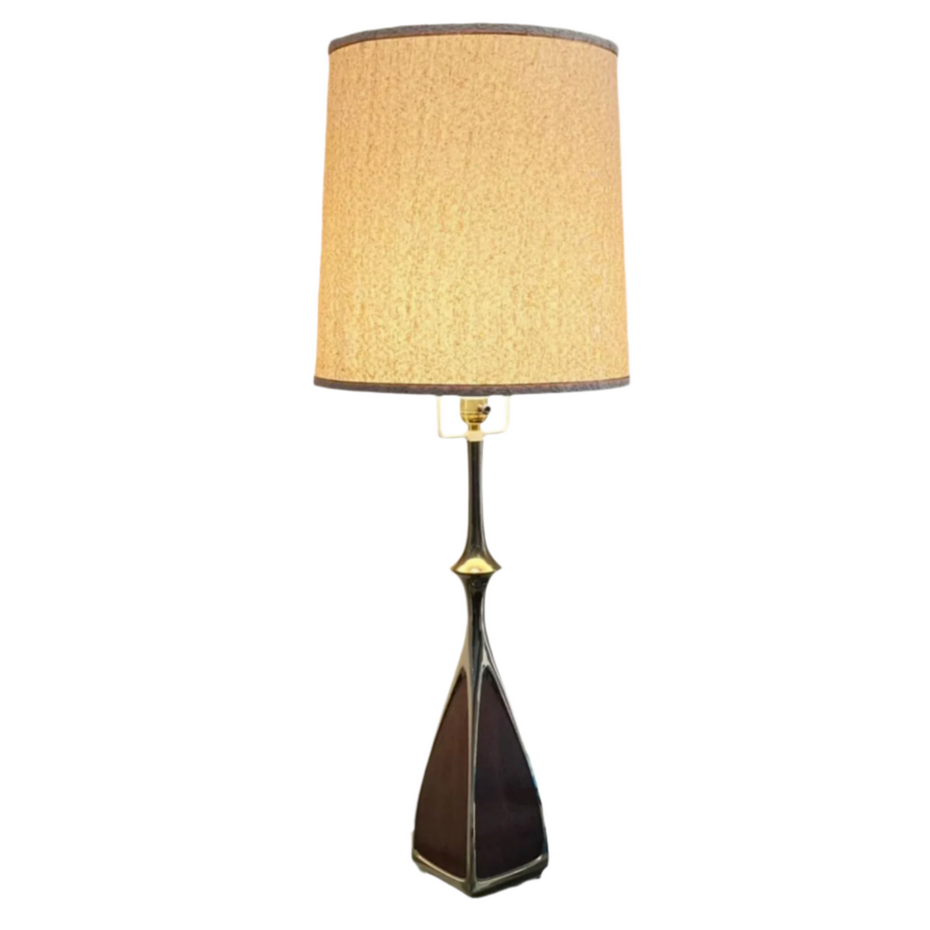 Brass & Wood Table Lamp