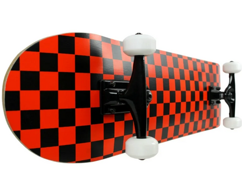 Orange & Black Checkered Skateboard