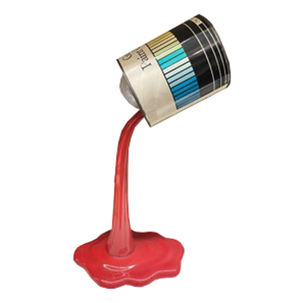Red & White Paint Can Spill Lamp