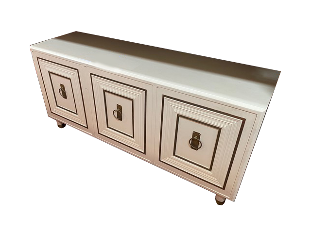 White And Gold Door Credenza
