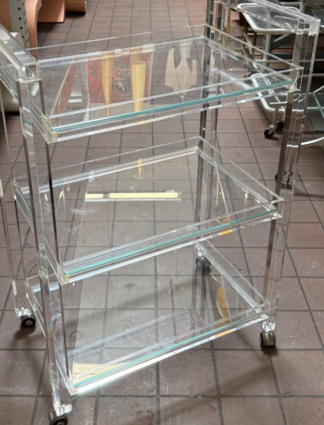 3 Tier Acrylic Rolling Cart