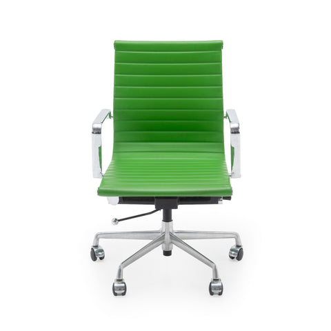 Green and Chrome Swivel Office Chair