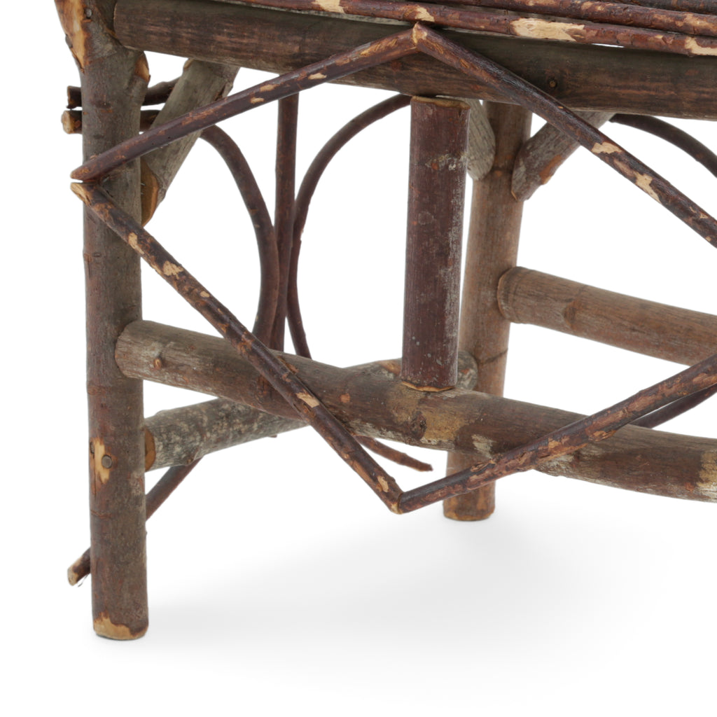 Dark Brown Rustic Twig Armchairs