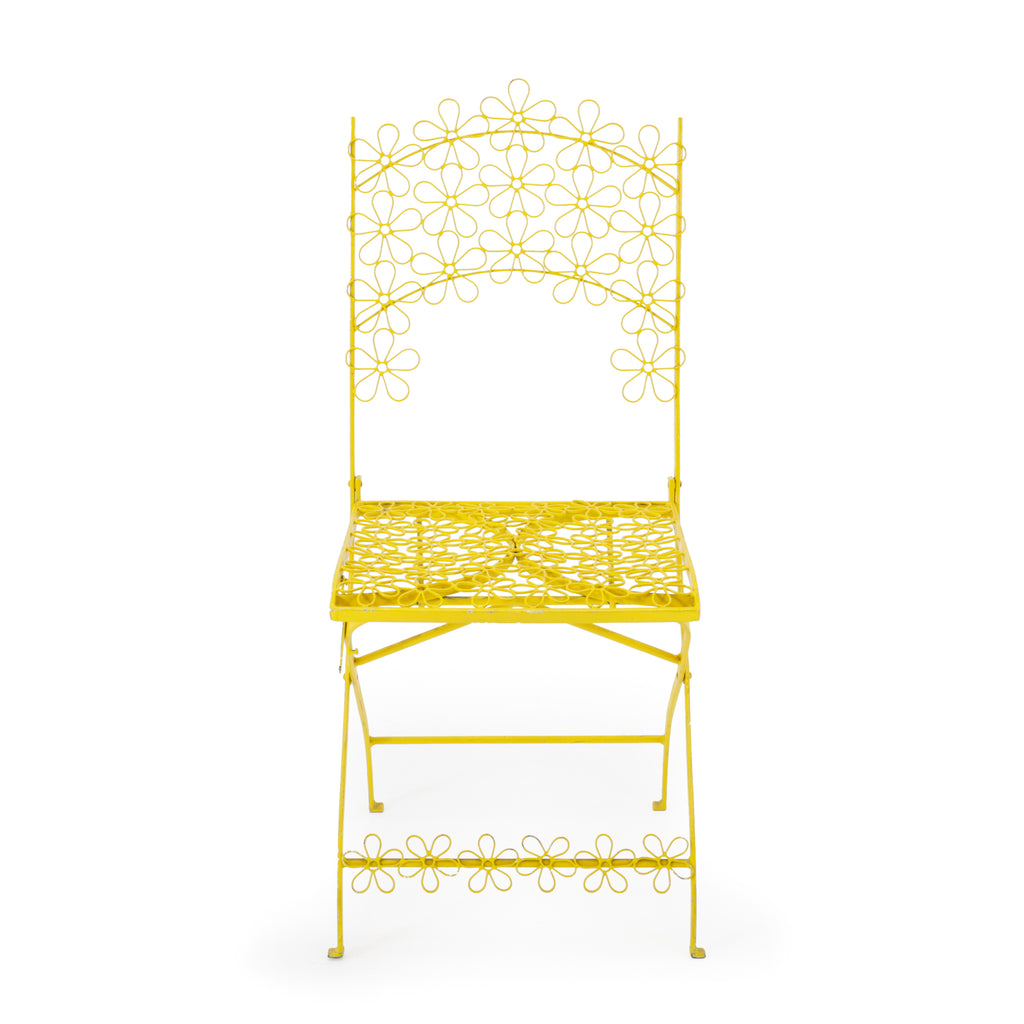 Yellow Floral Cutout Folding Chair