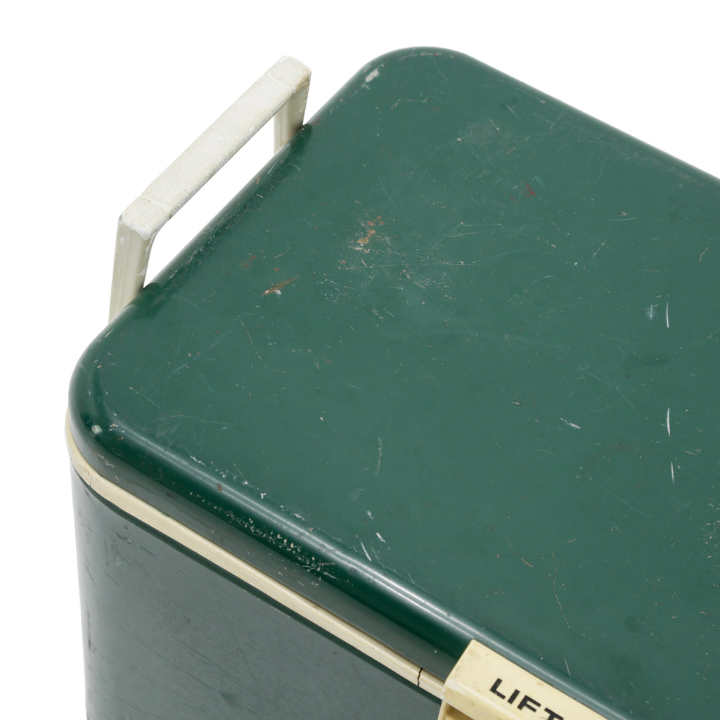 Forest Green Metal Thermos Brand Cooler