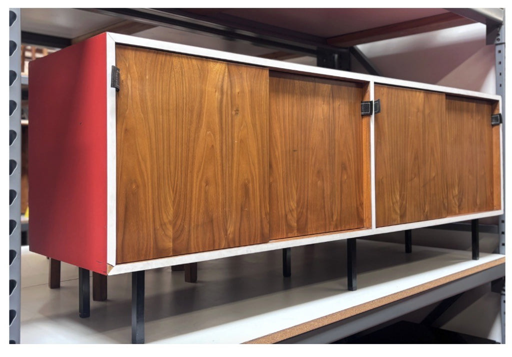 Red and Wood Knoll Credenza