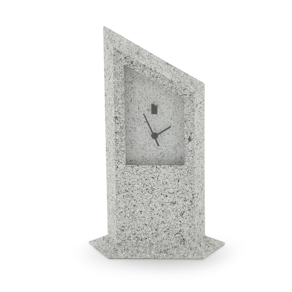 Gray Speckled Asymmetrical Desk Clock