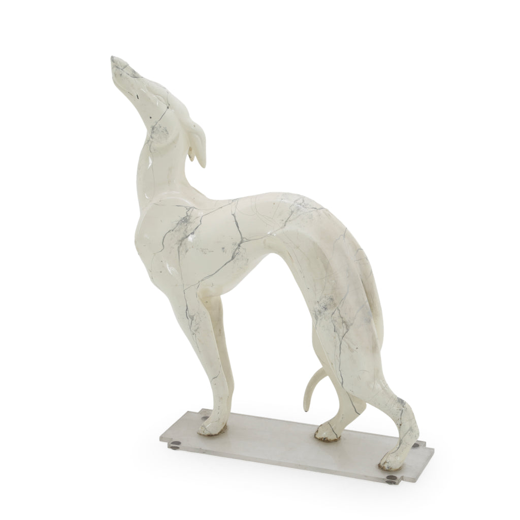 Cream and Gray Greyhound Sculpture