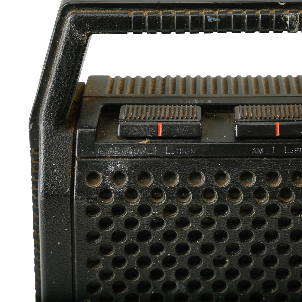 Distressed Black Vintage Portable AM/FM Radio