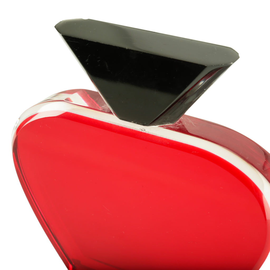 Red and Clear Acrylic Heart-Shaped Sculpture