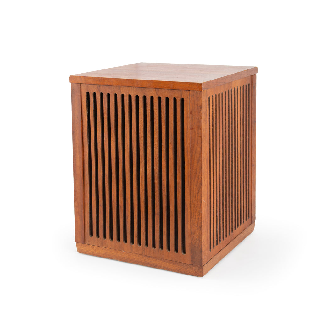 Mid-Century Slatted Teak Wood End Table