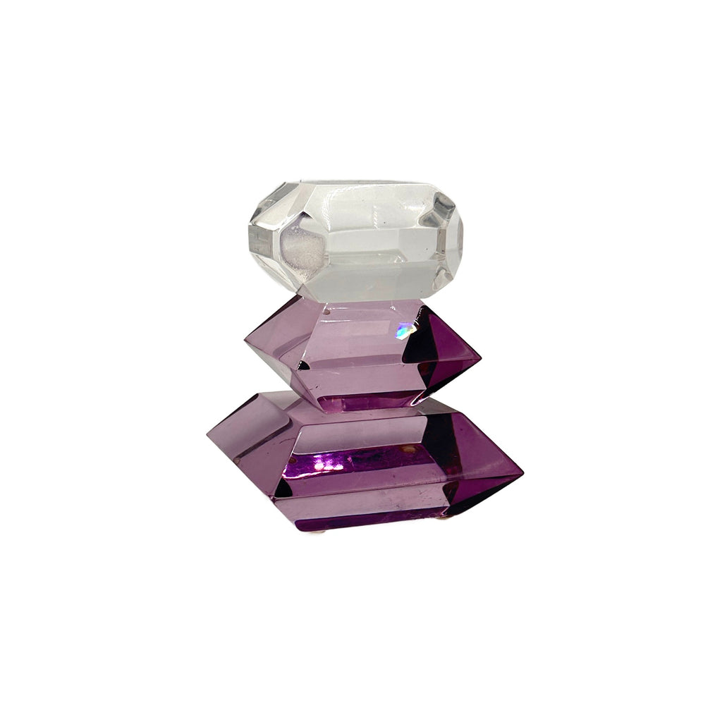 Purple Lucite Stacked Acrylic Sculpture