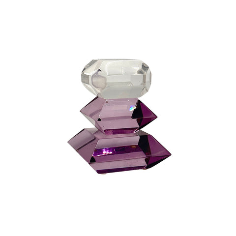 Purple Lucite Stacked Acrylic Sculpture
