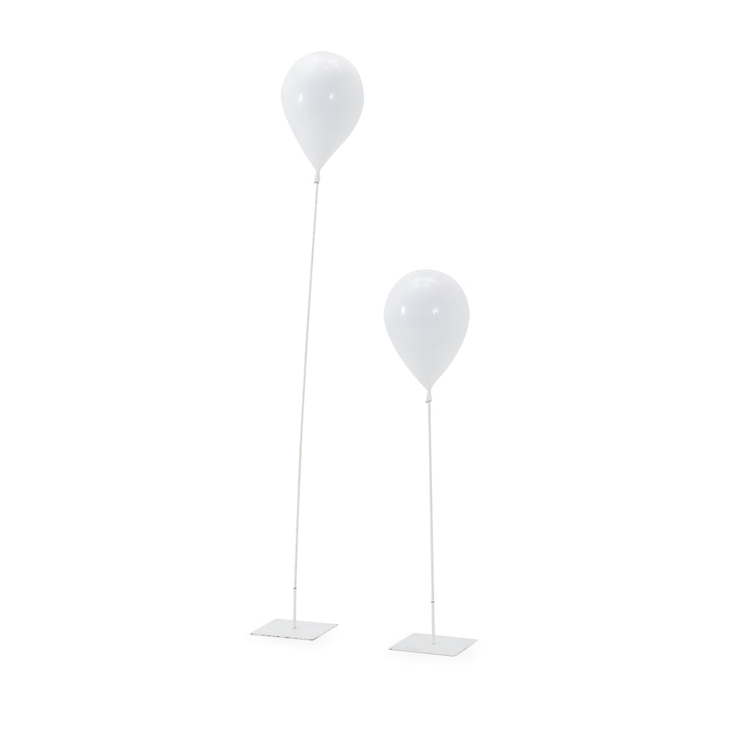 White Metal Balloon Floor Sculptures