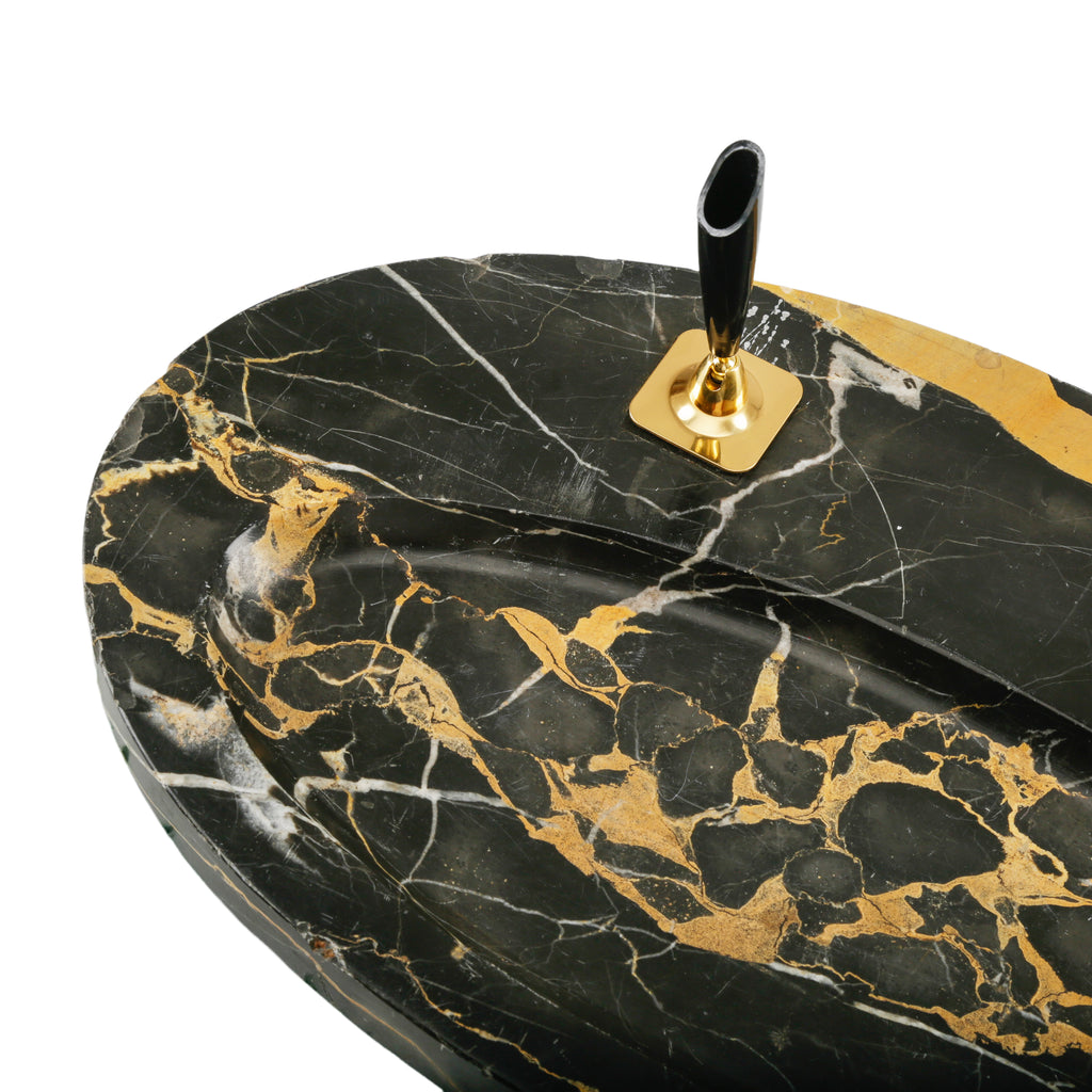 Black and Gold Marble Pen Holder
