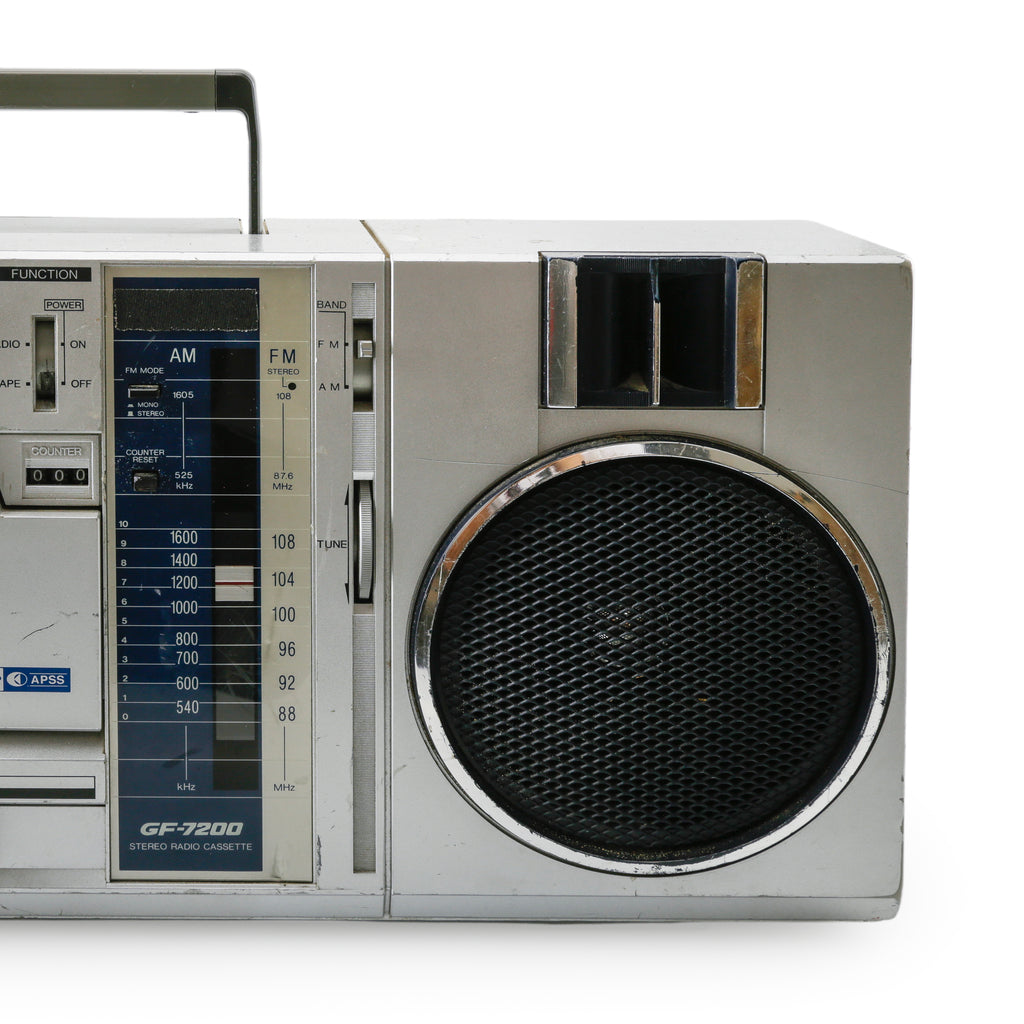 Silver / Metal Sharp GF-7200 Stereo Radio Cassette Boombox
