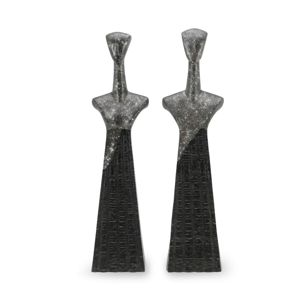 Dark Gray Textured Brutalist Sculptures