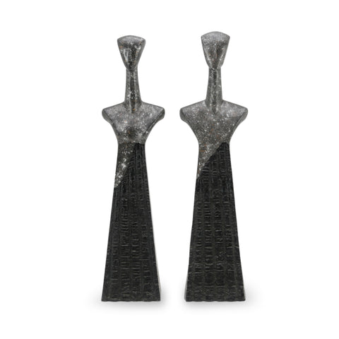 Dark Gray Textured Brutalist Sculptures