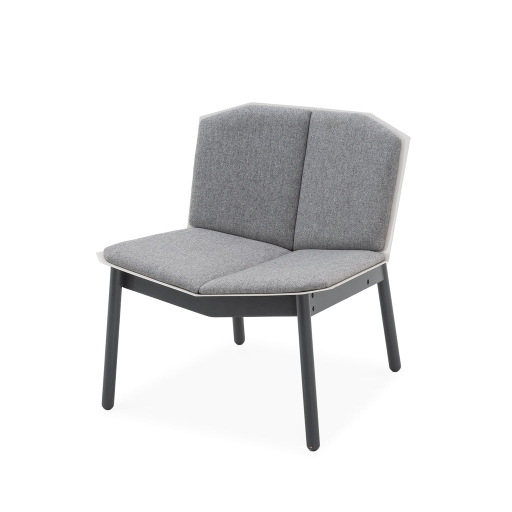 Modern Gray Upholstered Armless Geometric Slipper Chair