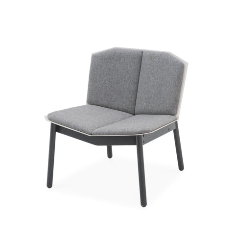 Modern Gray Upholstered Armless Geometric Slipper Chair