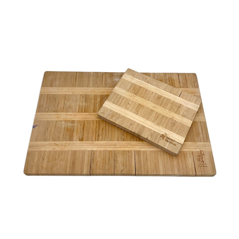Two-Piece Island Bamboo Striped Cutting Board Set