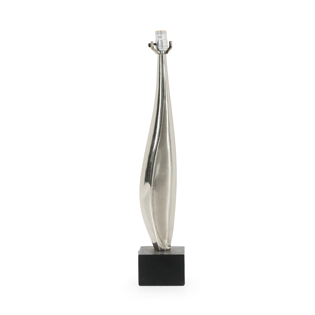 Silver/Chrome Sculptural Twisted Metal Table Lamp