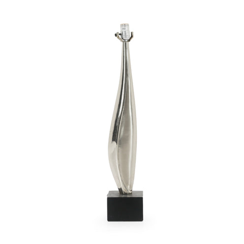 Silver/Chrome Sculptural Twisted Metal Table Lamp