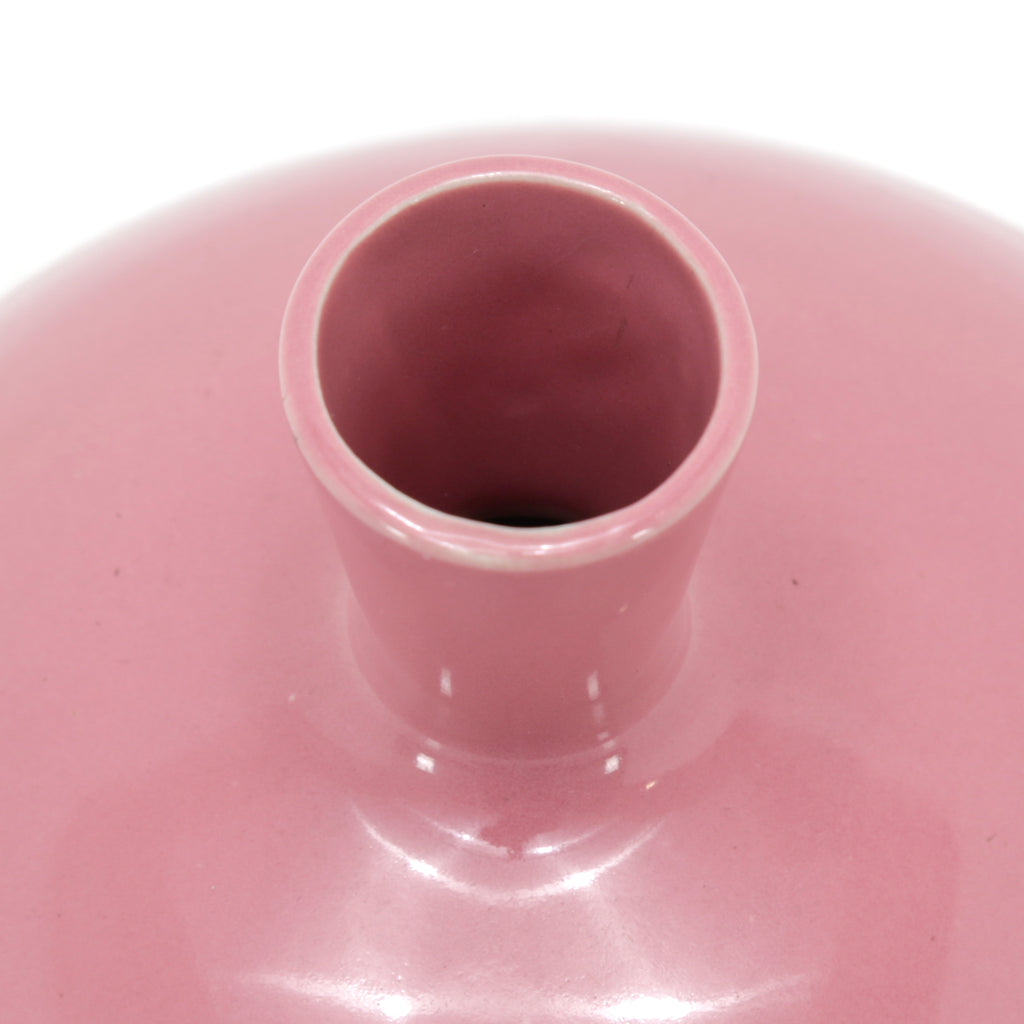 Pink Dome-Shaped Ceramic Vase