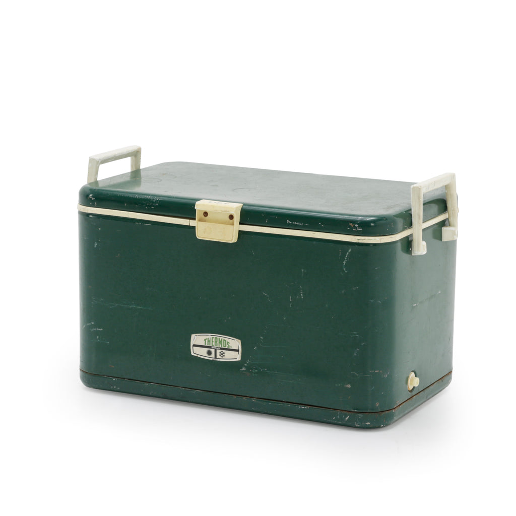 Forest Green Metal Thermos Brand Cooler