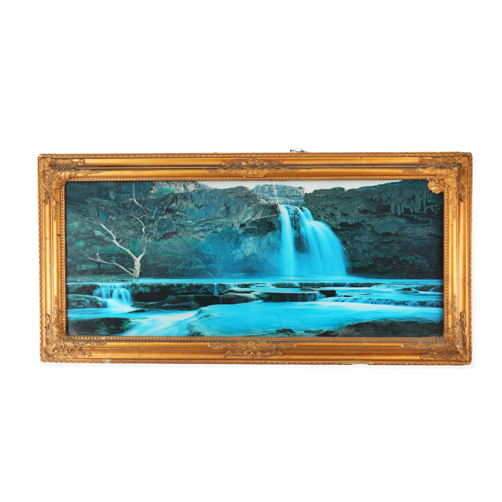 Gold Framed Panoramic Waterfall Art Print