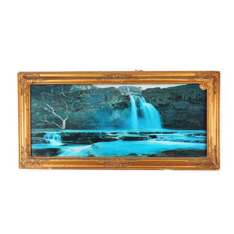 Gold Framed Panoramic Waterfall Art Print