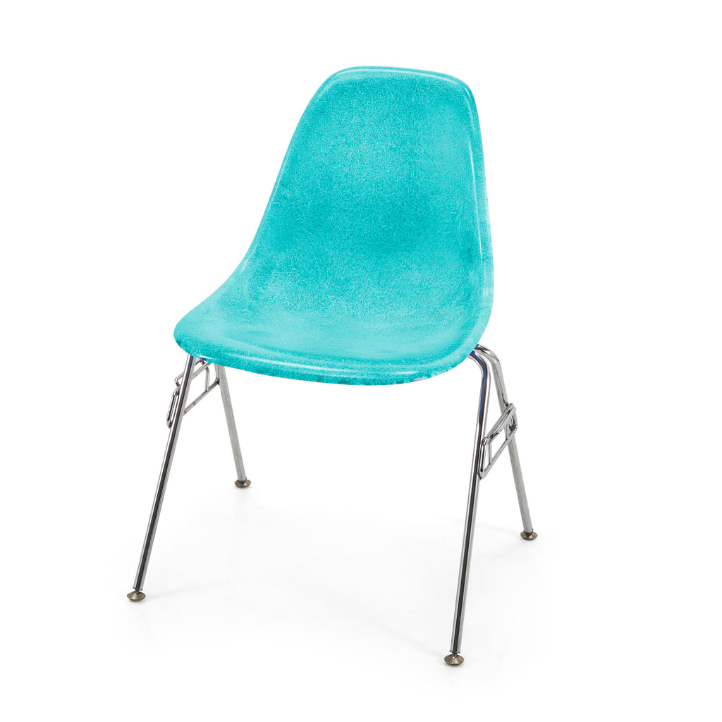 Aqua Side Shell Chair with Stacking Metal Base
