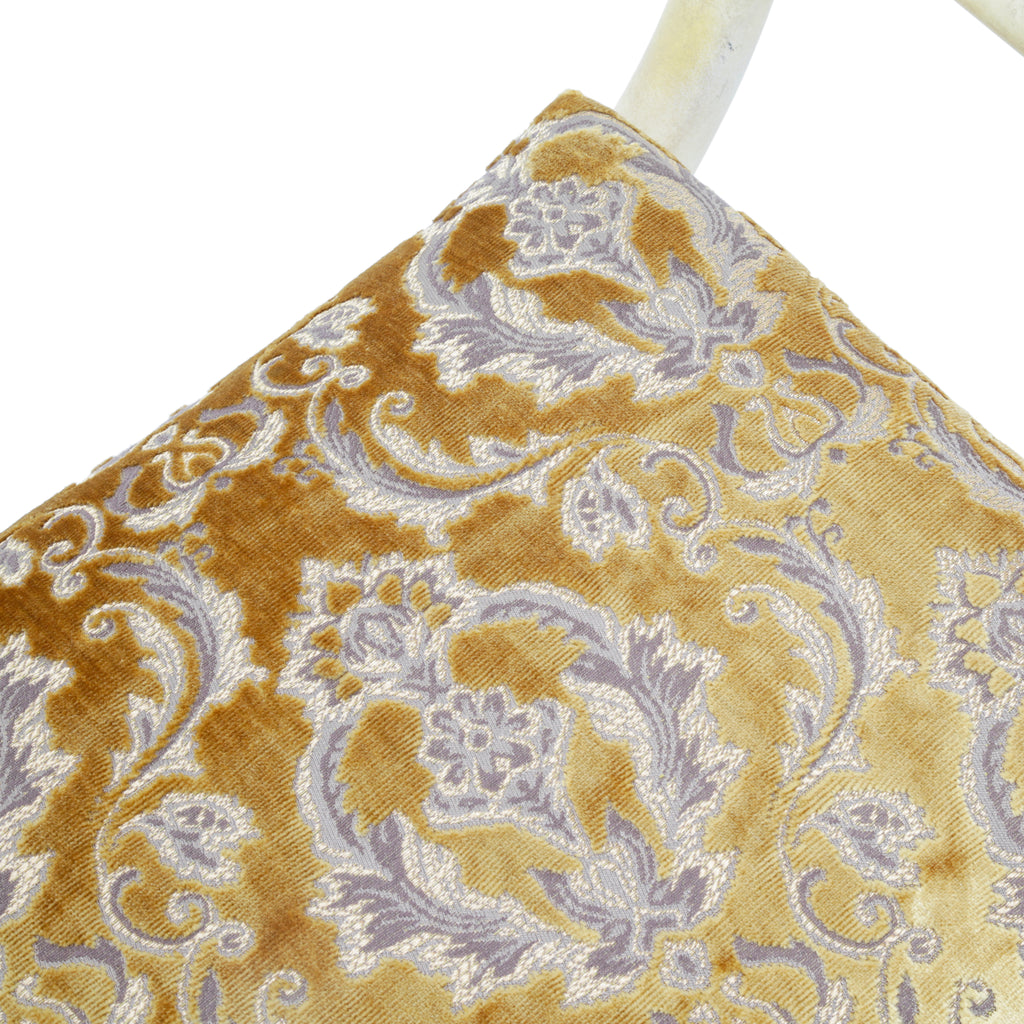 Cream & Gold Wood Curule Bench