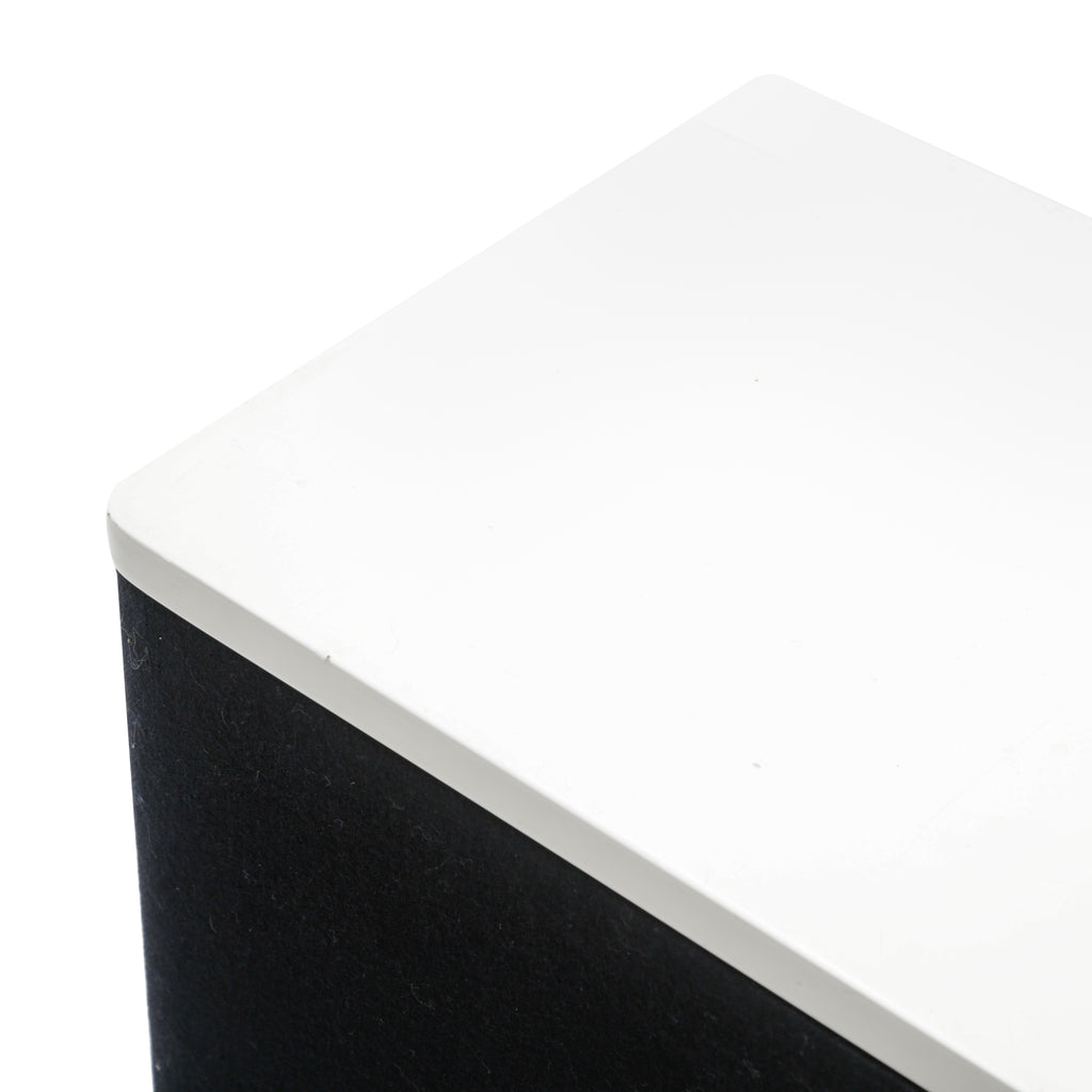 White and Black Rectangular Home Audio Speakers