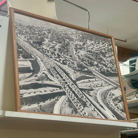 Framed Black &; White Aerial Los Angeles Photograph #3