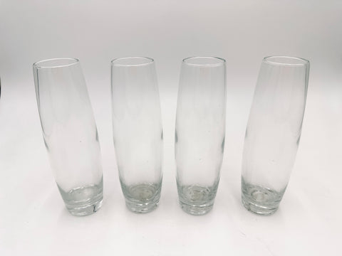 Set of Four Clear Tapered Glass Tumblers