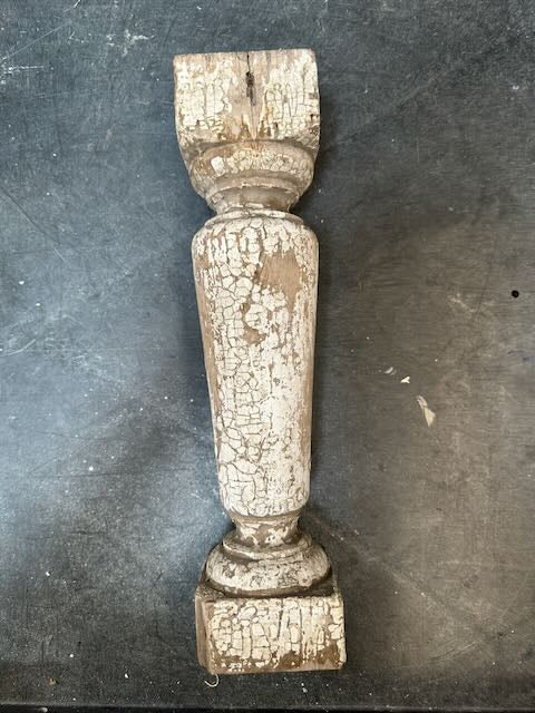 Distressed White Wood Architectural Baluster Spindle