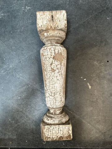 Distressed White Wood Architectural Baluster Spindle