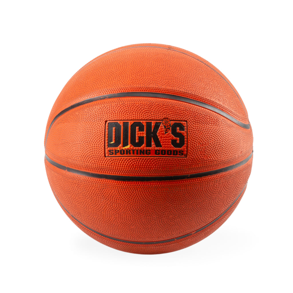 Orange Rubber Textured Basketball with Black Seams and DICK'S Sporting Goods Logo