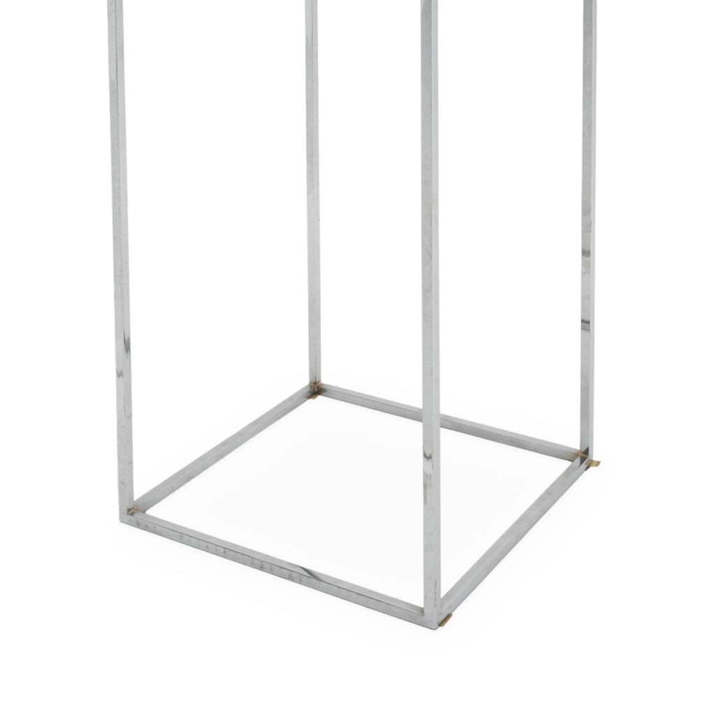 White Laminate Top Chrome Pedestal Table