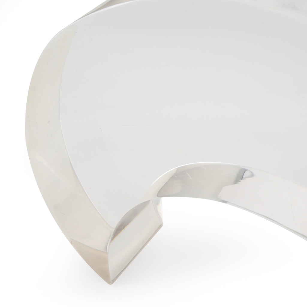 Clear Acrylic Abstract Curved Decorative Sculpture