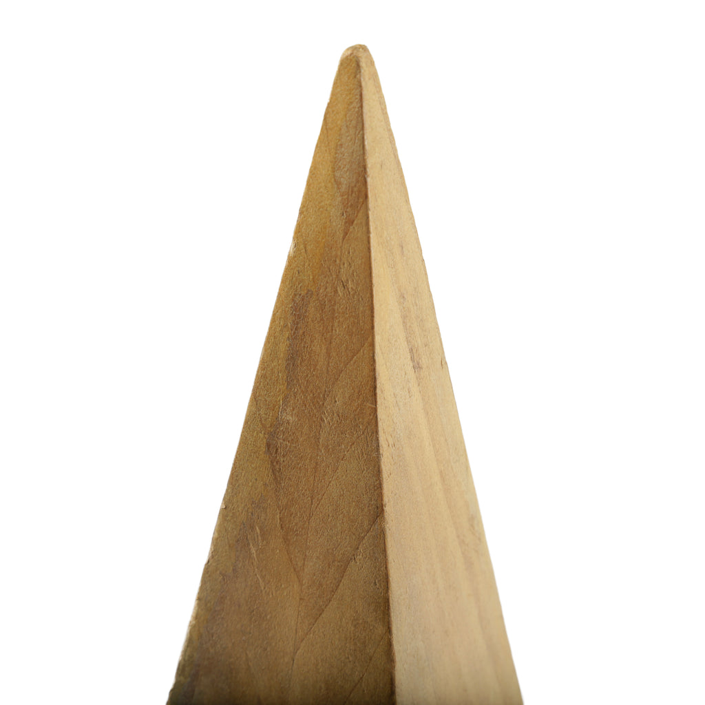 Natural Wood Pyramids with Tiered Bases