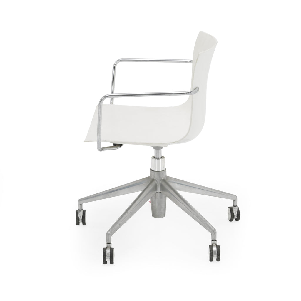 White and Chrome Swivel Office Chair