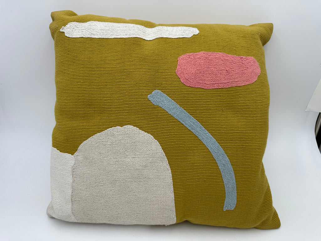 Yellow Abstract Square Throw Pillow