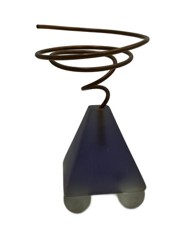 Translucent Blue Acrylic Pyramid Sculpture