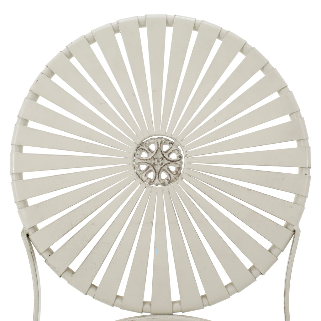 Cream Metal Folding Bistro Chair